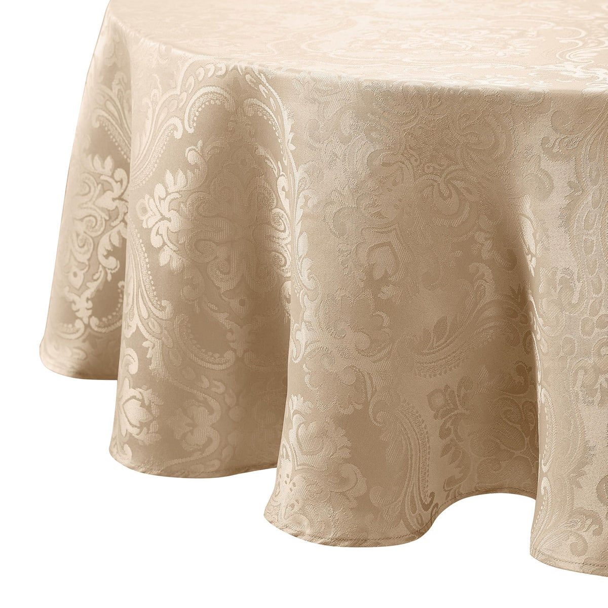 Caiden Elegance Damask Tablecloth, Ivory - 60" W x 120" L