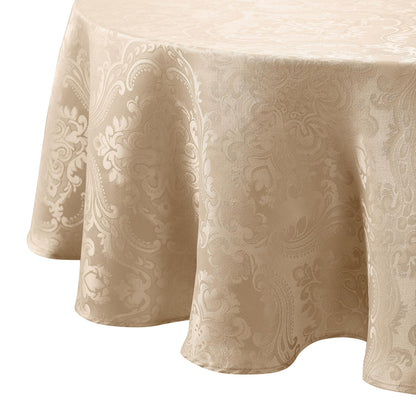 Caiden Elegance Damask Tablecloth, Ivory - 60" W x 120" L