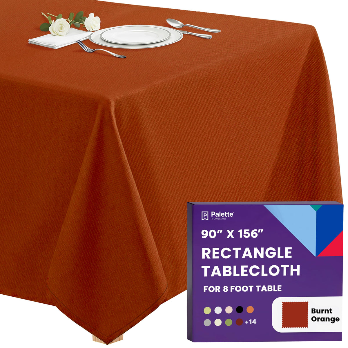 Gee Di Moda Rectangle Tablecloth - 70 x 120 Inch Navy Blue Table Cloth for 6 or 8 Foot Rectangle Tables - Heavy Duty Washable Fabric - for Holiday Party, Dinner, Weddings, Baby Shower & Events