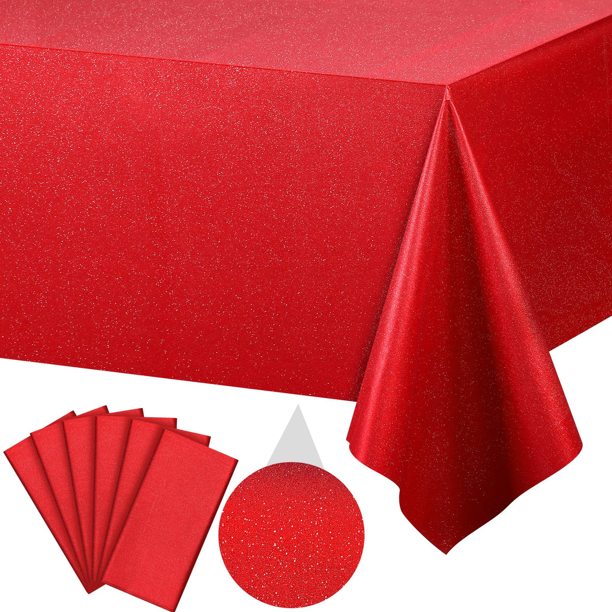 FunnyPars 4 Pack Iridescent Plastic Tablecloths, Disposable Table Covers
