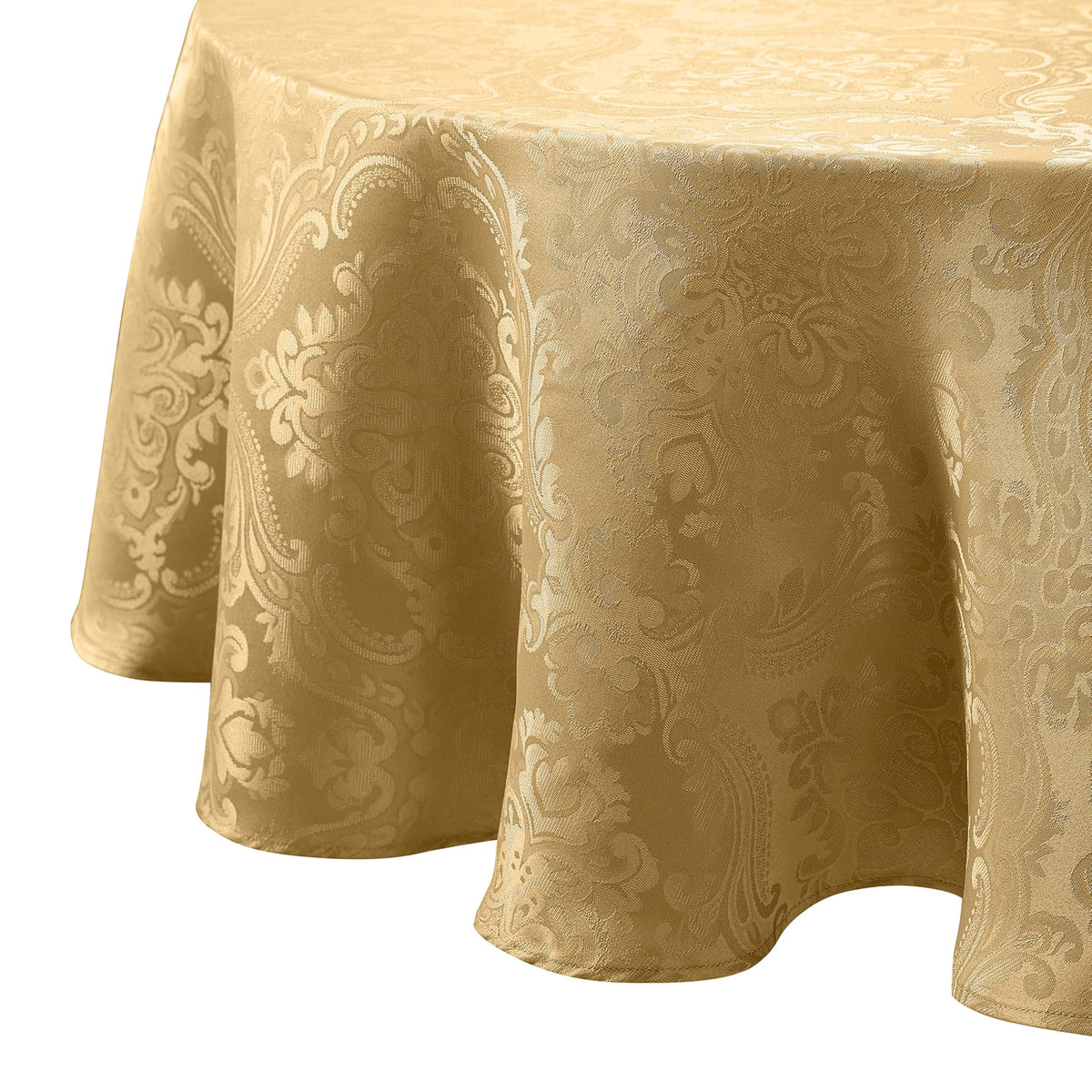 Caiden Elegance Damask Tablecloth, Ivory - 60" W x 120" L