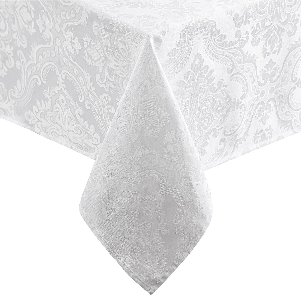 Caiden Elegance Damask Tablecloth, Ivory - 60" W x 120" L