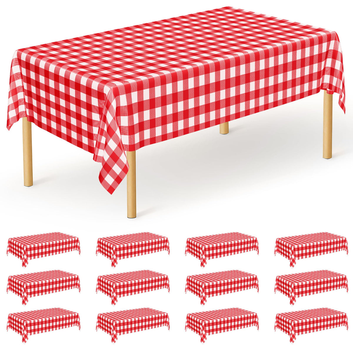 QZYL 4 Packs White Plastic Tablecloth, Large Sturdy Disposable Table Cloth
