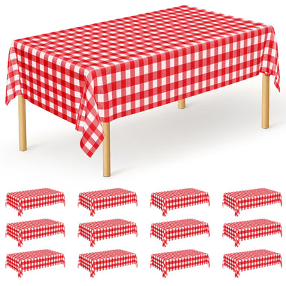 QZYL 4 Packs White Plastic Tablecloth, Large Sturdy Disposable Table Cloth