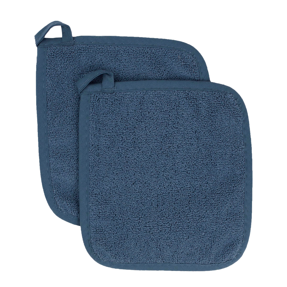 RITZ Terry Potholder & Hot Pad: Unparalleled Heat Resistant, Durable 100% Cotton – Ergonomically Designed for Optimal Grip – Easy-Care Machine Washable – 4-Pack, Federal Blue