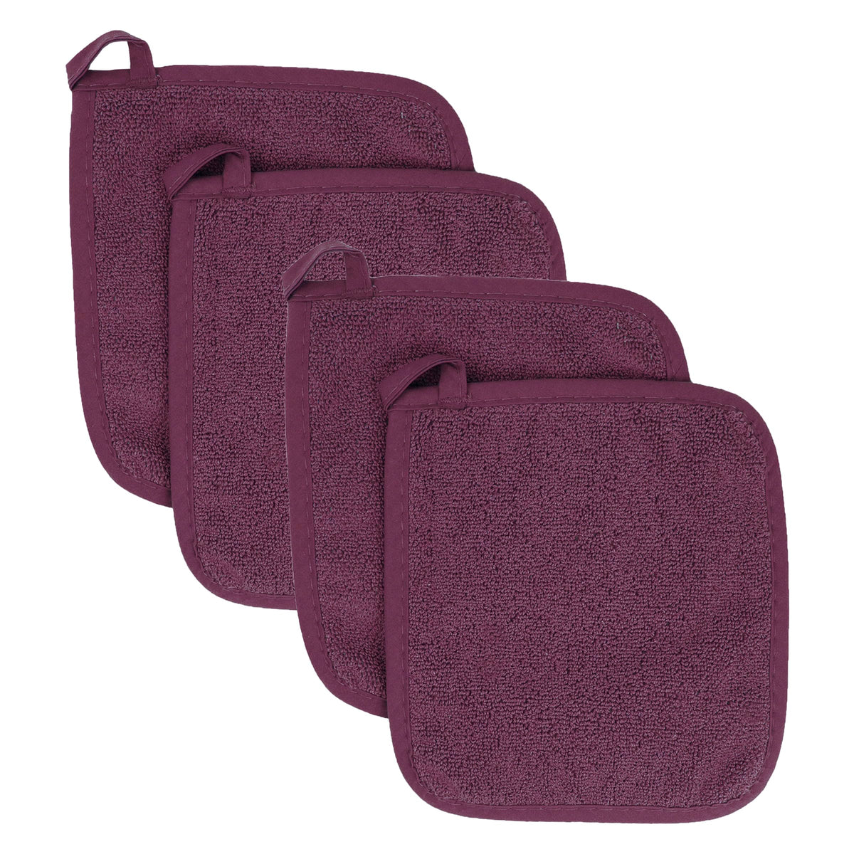 RITZ Terry Potholder & Hot Pad: Unparalleled Heat Resistant, Durable 100% Cotton – Ergonomically Designed for Optimal Grip – Easy-Care Machine Washable – 4-Pack, Federal Blue