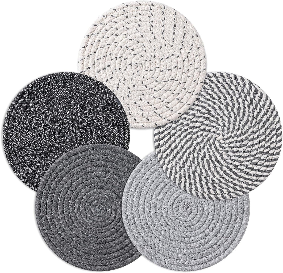 7 Inch Trivets for Hot Dishes, Pot Holders for Kitchen, Hot Pads, Coasters