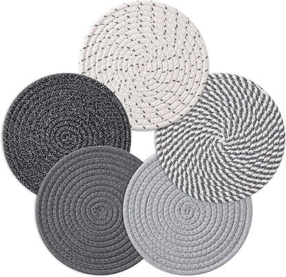 7 Inch Trivets for Hot Dishes, Pot Holders for Kitchen, Hot Pads, Coasters