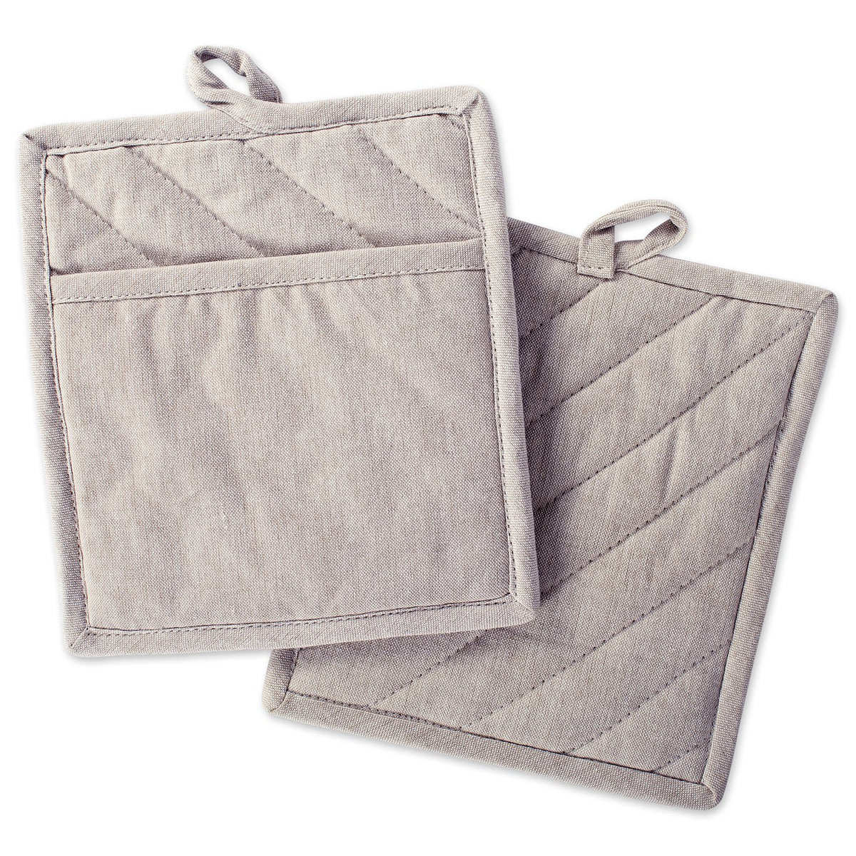 DII 100% Cotton Solid Chambray Kitchen Set, Chef Apron, Natural, 1 Piece