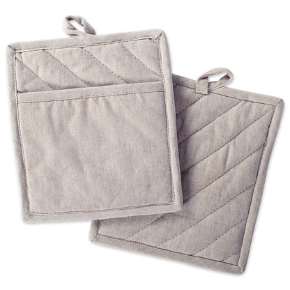 DII 100% Cotton Solid Chambray Kitchen Set, Chef Apron, Natural, 1 Piece