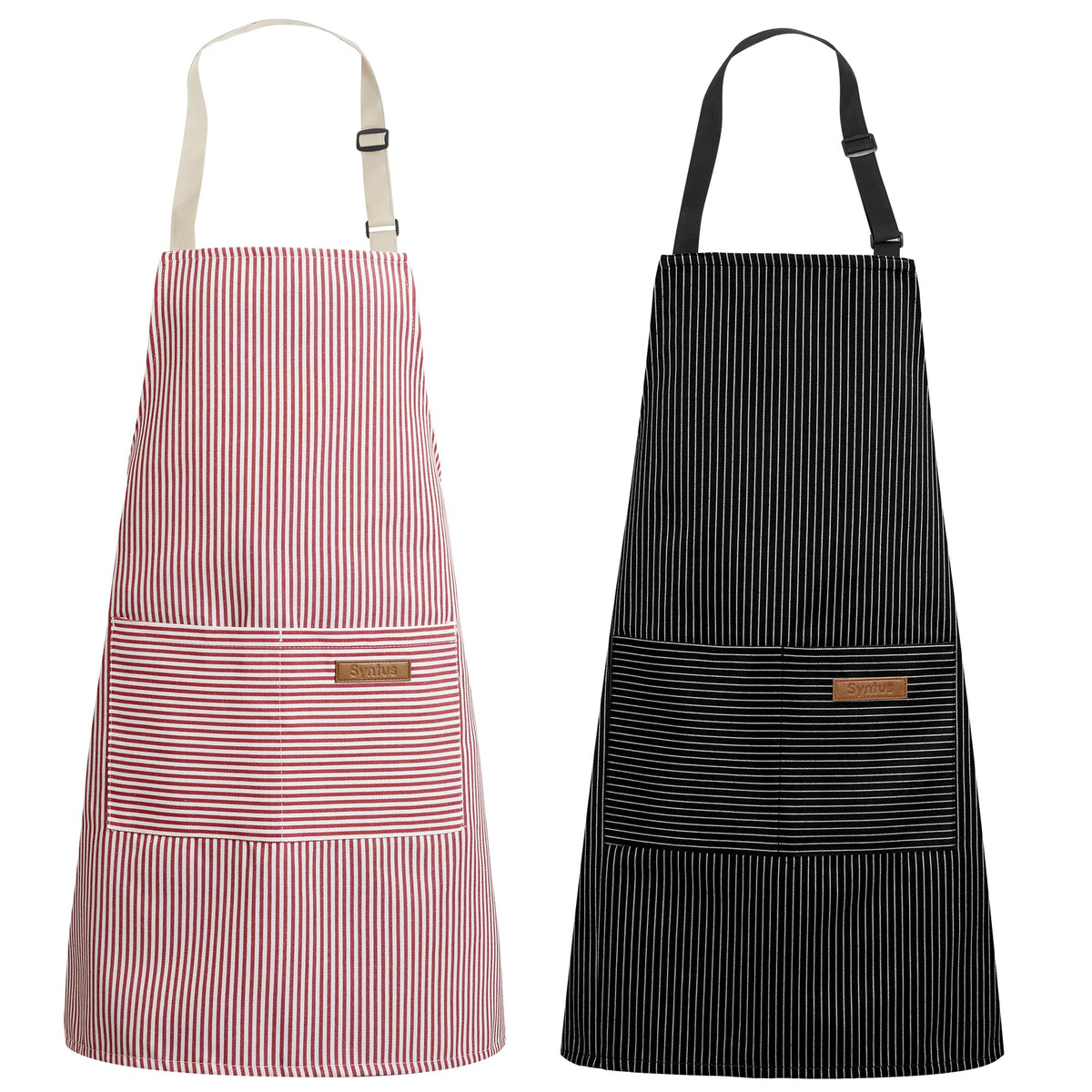 Syntus Apron for Men Women, Adjustable Cooking Kitchen Apron with 2 Pockets