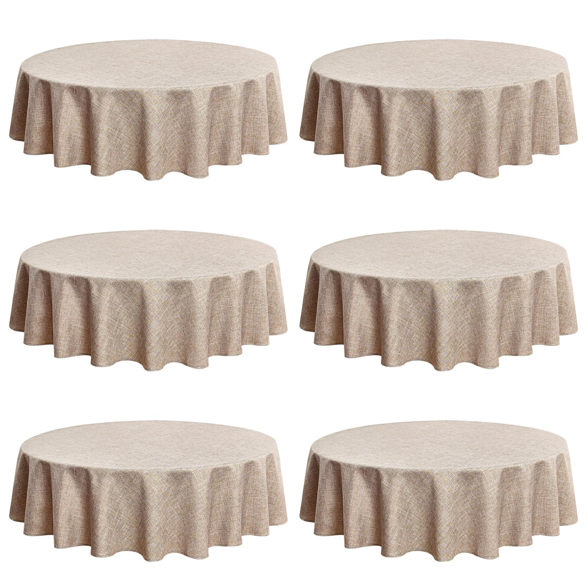 Fitable Nature Faux Linen Tablecloths Rectangle 60 x 84 Inch - 2 Pack Neutral Table Clothes for 4-6 Foot Tables, Wrinkle-Proof Faux Burlap Table Cover for Dining, Farmhouse, Outdoor Picnic, Camping