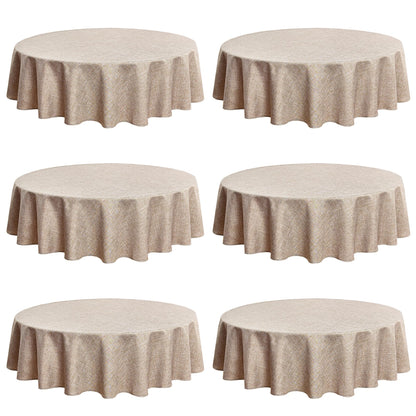 Fitable Nature Faux Linen Tablecloths Rectangle 60 x 84 Inch - 2 Pack Neutral Table Clothes for 4-6 Foot Tables, Wrinkle-Proof Faux Burlap Table Cover for Dining, Farmhouse, Outdoor Picnic, Camping