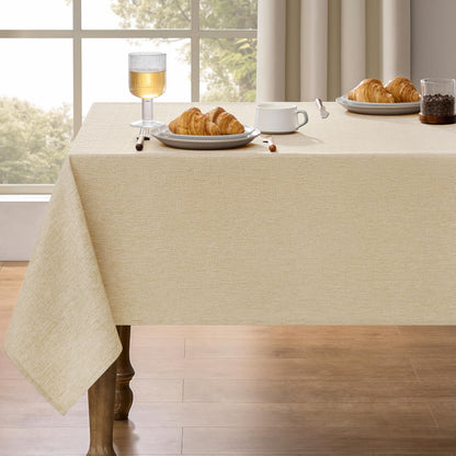 Decorelia Linen Textured Fall Tablecloth Rectangular Burnt Orange, 52"x70"