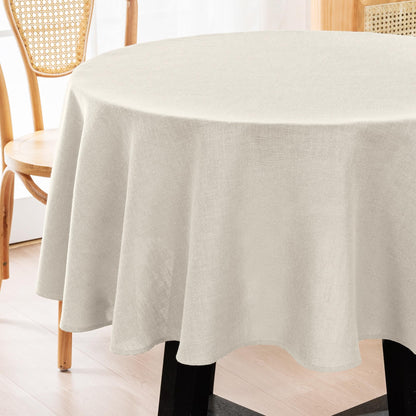 H.VERSAILTEX Linen Table Cloths Rectangle 60 x 84 Inch Premium Tablecloth Spill-Proof Waterproof Table Cover for Dining Buffet Feature Extra Soft and Thick Fabric Wrinkle Free, Natural