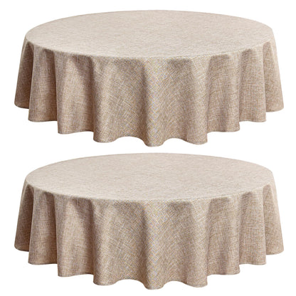 Fitable Nature Faux Linen Tablecloths Rectangle 60 x 84 Inch - 2 Pack Neutral Table Clothes for 4-6 Foot Tables, Wrinkle-Proof Faux Burlap Table Cover for Dining, Farmhouse, Outdoor Picnic, Camping