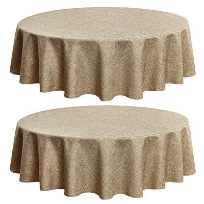 Fitable Nature Faux Linen Tablecloths Rectangle 60 x 84 Inch - 2 Pack Neutral Table Clothes for 4-6 Foot Tables, Wrinkle-Proof Faux Burlap Table Cover for Dining, Farmhouse, Outdoor Picnic, Camping