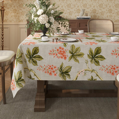 Rectangle Table Cloth,100% Waterproof Tablecloth Oil Proof Spill Proof Vinyl Table Cloth, Wipe Clean Plastic Table Cover for Dining, Camping, Indoor and Outdoor 52" x 70",Leaves