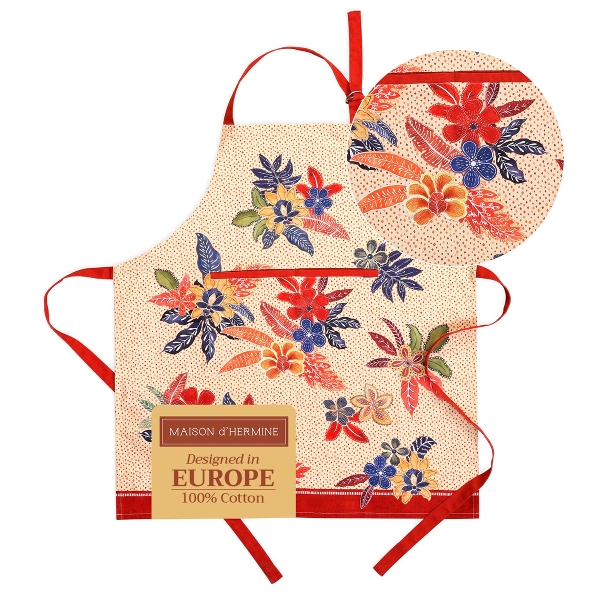 Maison d' Hermine Aprons for women with Pocket 100% Cotton (27.50"x31.50")