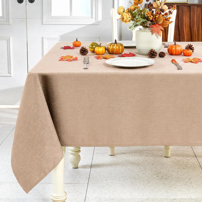 IVAPUPU Textured Linen Rectangle Table Cloth, Sage Green, 52 x 70 Inch