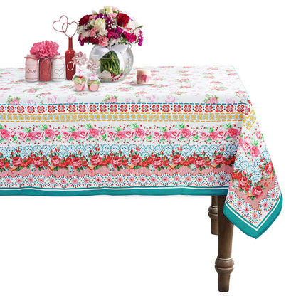 Rectangle Tablecloth - 60 x 120 Inch Blue Bohemia Rustic Tablecloth Classic French Country Printed Table Cover Farmhouse Decoration, Suitable for Home, Kitchen Dining