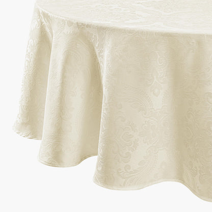Caiden Elegance Damask Tablecloth, Ivory - 60" W x 120" L