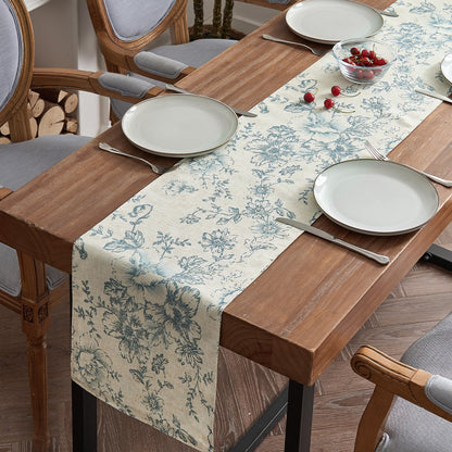jinchan Black Farmhouse Floral Linen Rectangle Table Cloth 52 x 70 Inch