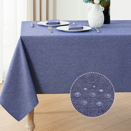 Veblandy Rectangle Tablecloth Linen Textured Waterproof & Stain Resistant Table Cloth Wrinkle Free Decorative Fabric Farmhouse Table Cover for Dining/Party/Buffet/Wedding, 60 x 104 Inch, Sage Green