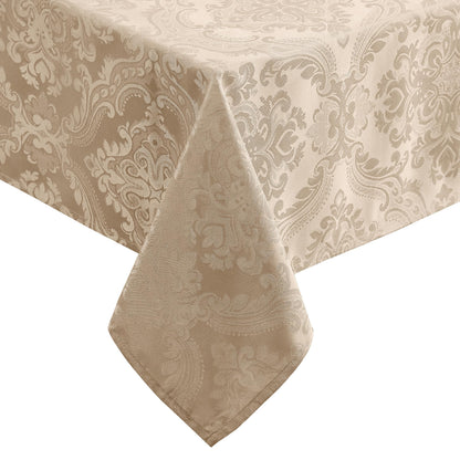 Caiden Elegance Damask Tablecloth, Ivory - 60" W x 120" L