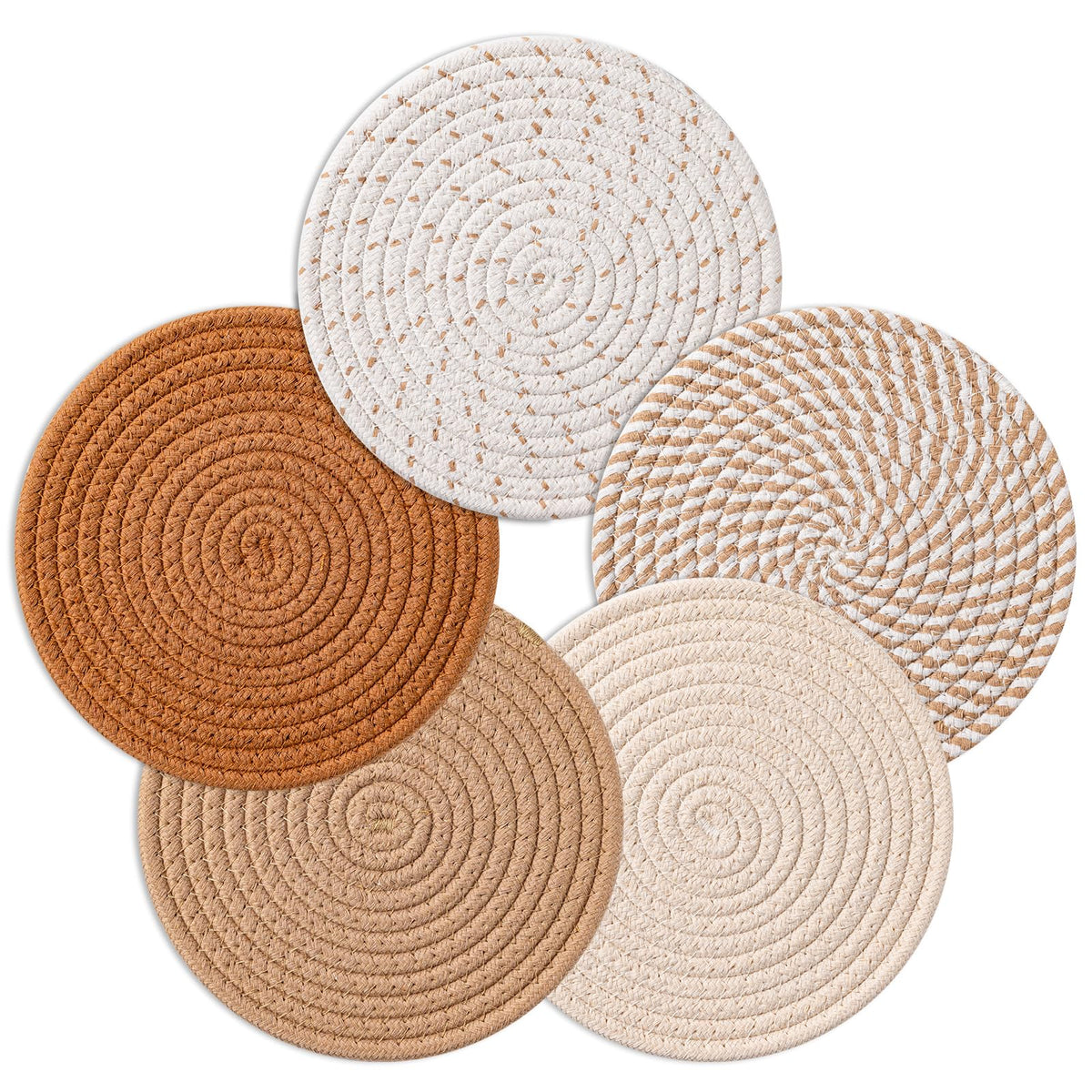 7 Inch Trivets for Hot Dishes, Pot Holders for Kitchen, Hot Pads, Coasters