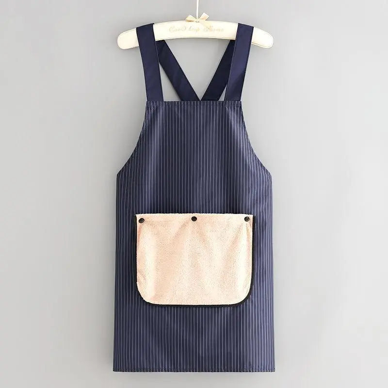 Unisex Lightweight Durable Breathable Bib Apron with Pockets, Cross-Back Adjustable Secure Fit, Built-in Towel, Machine Washable Camp Kitchen Apron for Cooking, Grilling, Hand Gardening