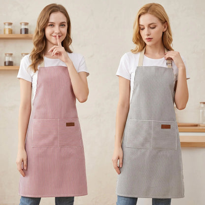 2 PCS Kitchen Cooking Aprons for Women and Men Adjustable Chef Apron with Pockets Multicolor -YY1